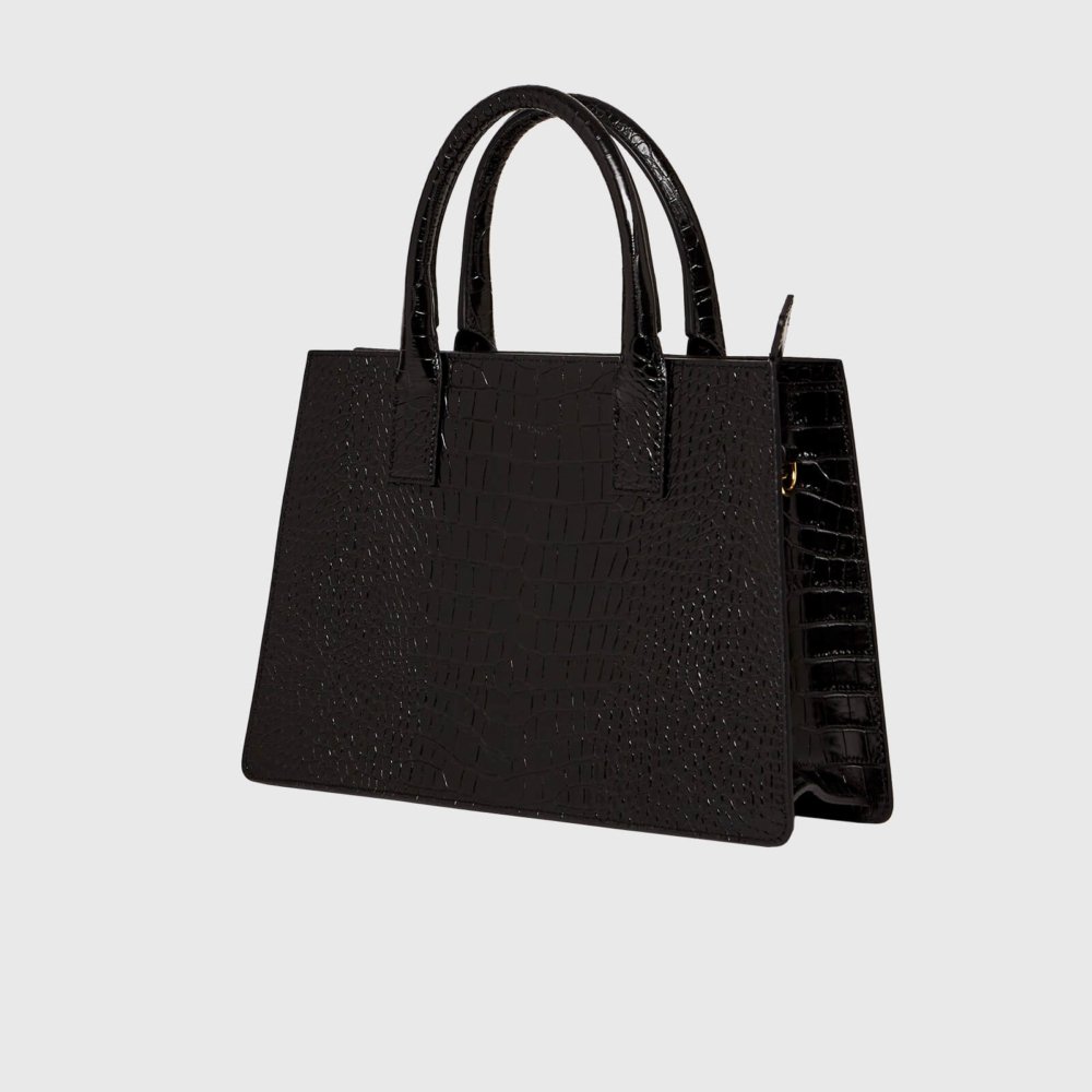 Bonjour Finta Pelle di Coccodrillo - Nero Onice