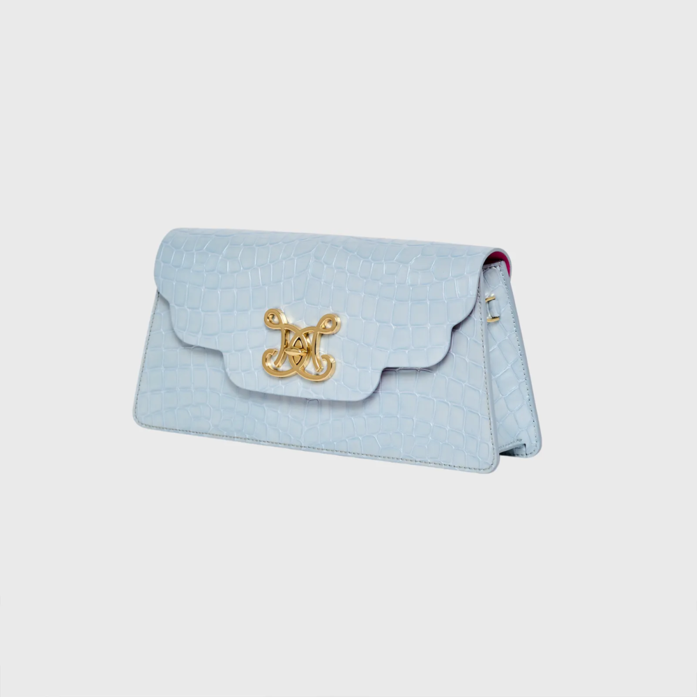 Signature Fancy Faux Croc - Aura Blu