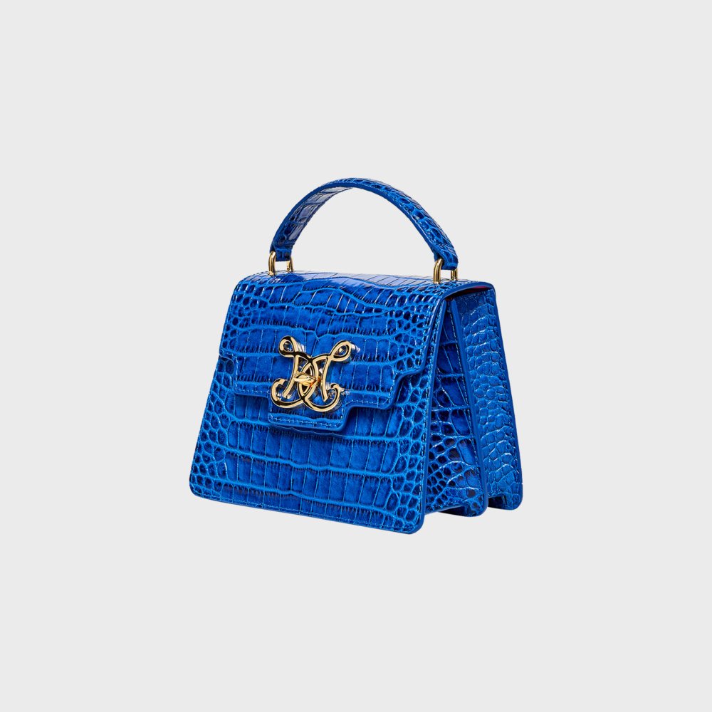 BABY FAUX CROC - BLU CAPRI